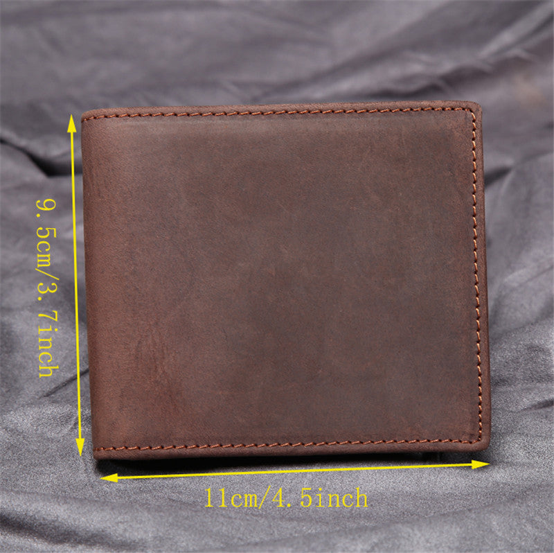Horse Leather Thickened Real Man's Short Ladies Wallets