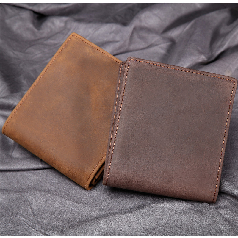 Horse Leather Thickened Real Man's Short Ladies Wallets