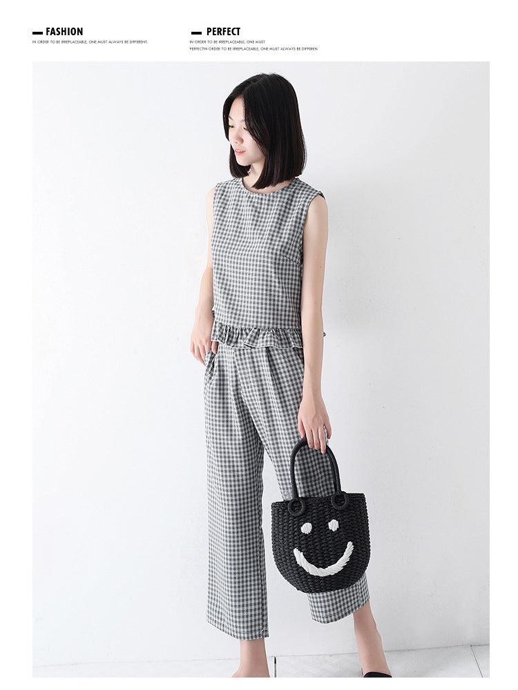 Smiley Straw Summer Woven Vacation Beach Handbags