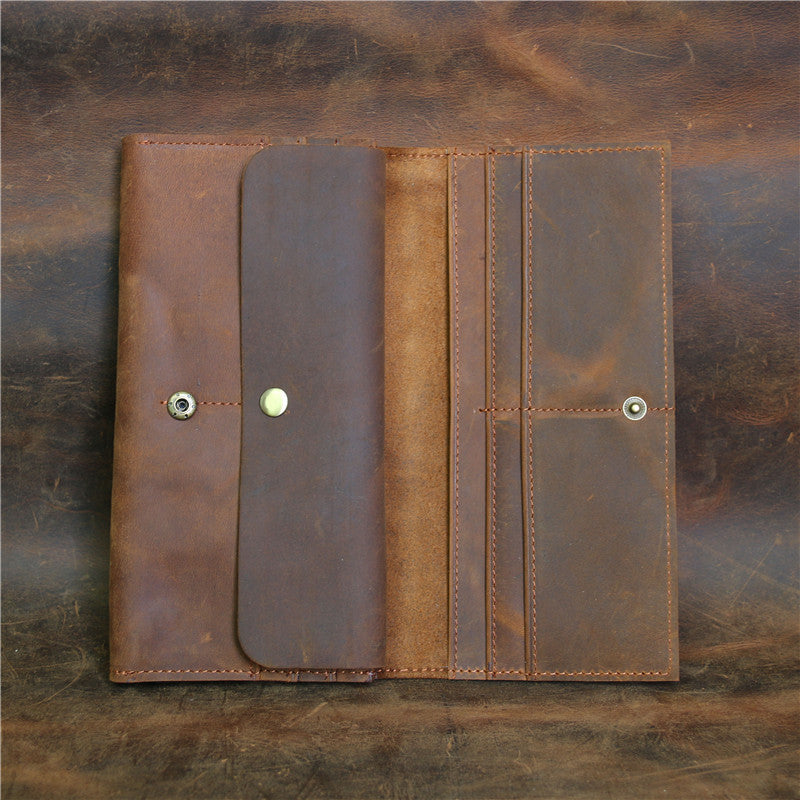 Women's & Men's First Layer Cowhide Crazy Horse Leather Men's Wallets