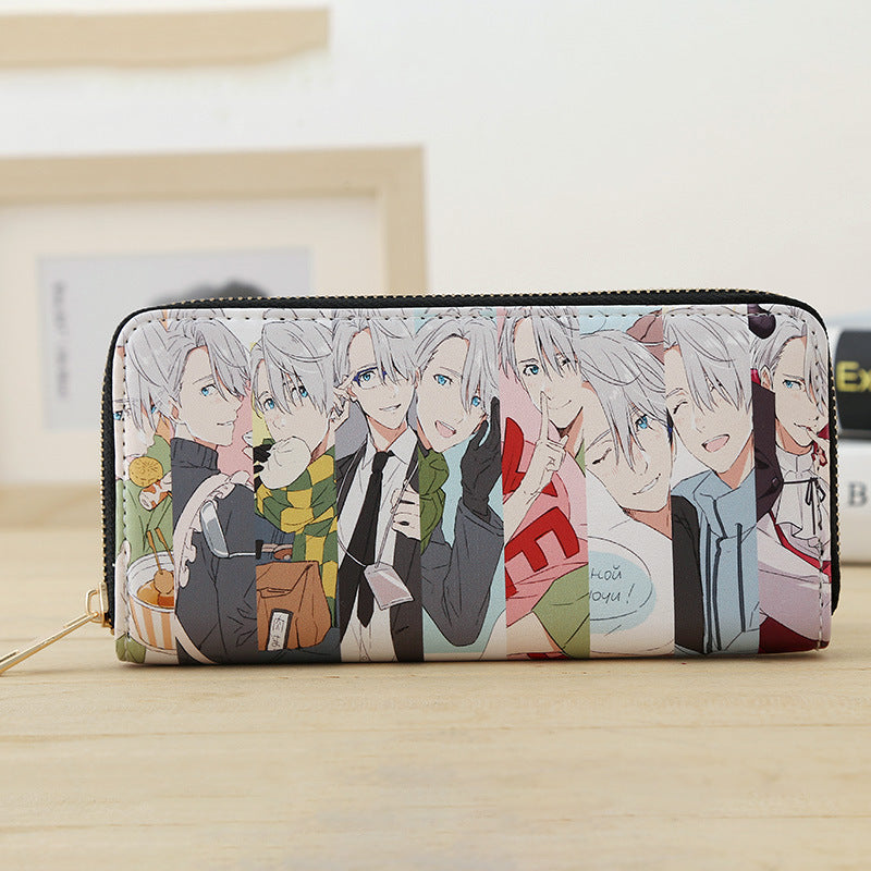 Men's Cartoon Animation Female Neutral Zipper Clutch Comic Show Scenic Bags