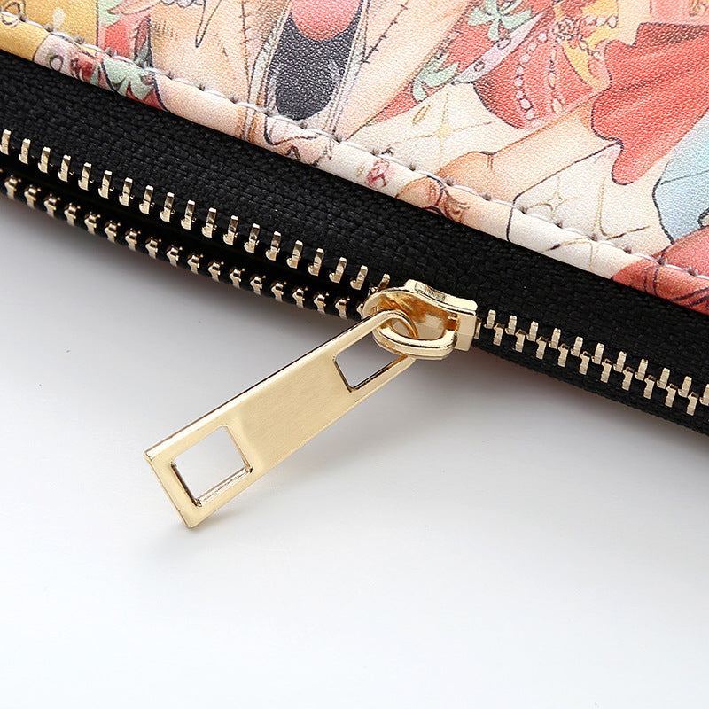 Men's Cartoon Animation Female Neutral Zipper Clutch Comic Show Scenic Bags