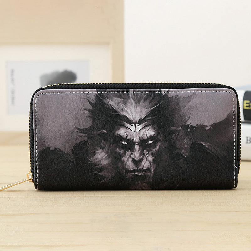 Men's Cartoon Animation Female Neutral Zipper Clutch Comic Show Scenic Bags