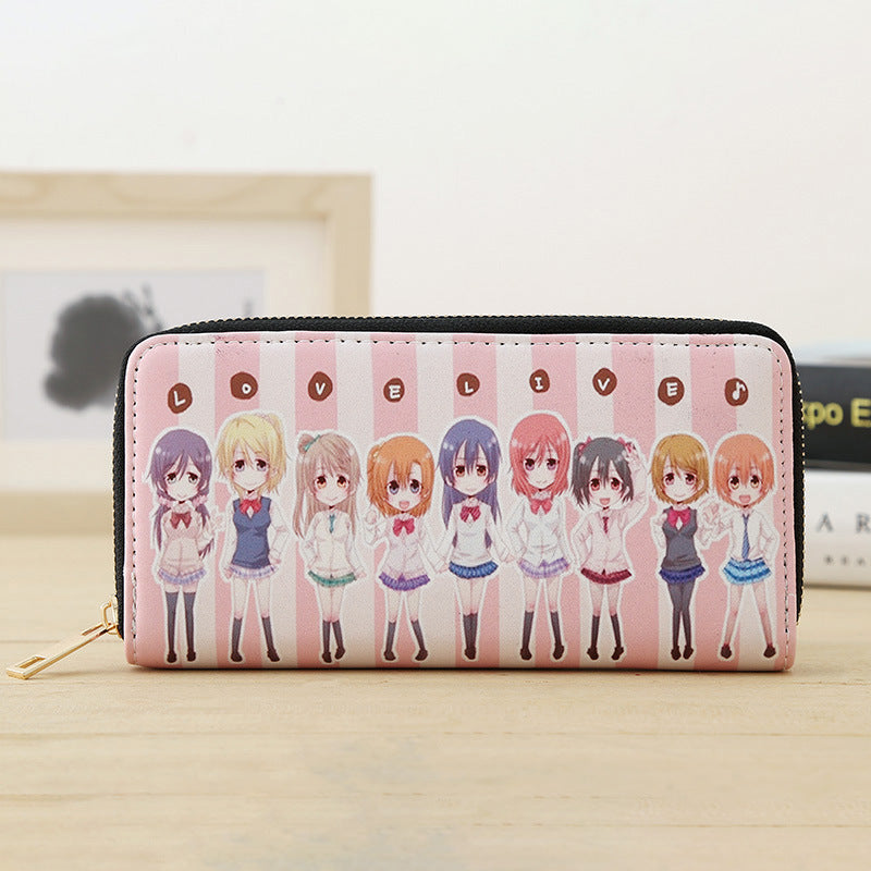 Men's Cartoon Animation Female Neutral Zipper Clutch Comic Show Scenic Bags