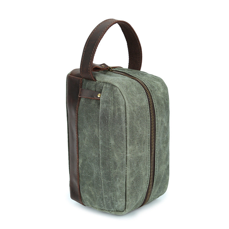 Men's Source Point Clutch Oil Wax Canvas Wash Retro With Men's Handbags