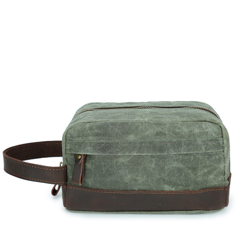 Men's Source Point Clutch Oil Wax Canvas Wash Retro With Men's Handbags