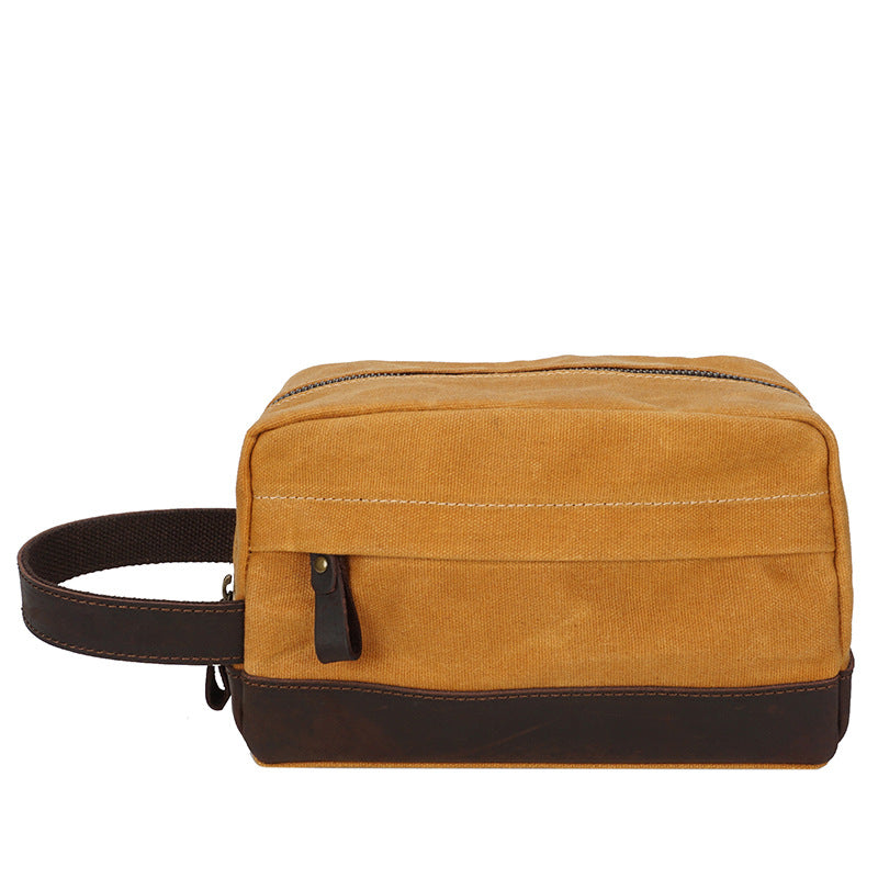 Men's Source Point Clutch Oil Wax Canvas Wash Retro With Men's Handbags