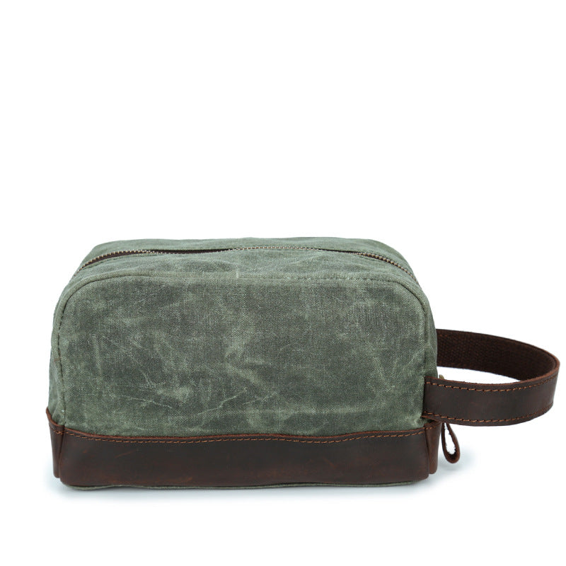 Men's Source Point Clutch Oil Wax Canvas Wash Retro With Men's Handbags