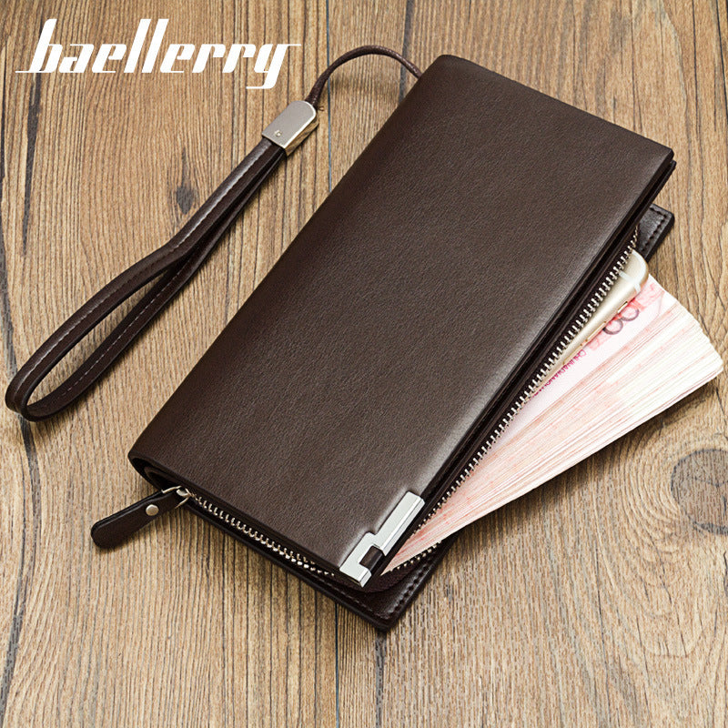 Men's Large Capacity Business Zipper Multifunctional Clutch Card Holder