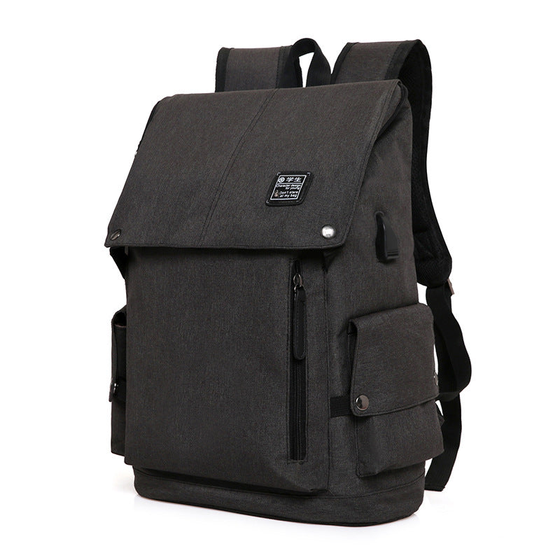 Men's Color Matching Korean Style College Charging Backpacks