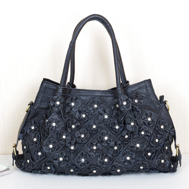 Women's Fashion Genuine Leather Personalized Design Colorful Women's Handbag