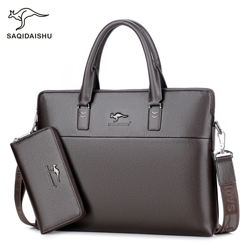 Men's Kangaroo Large Capacity Business Horizontal Men's Handbags