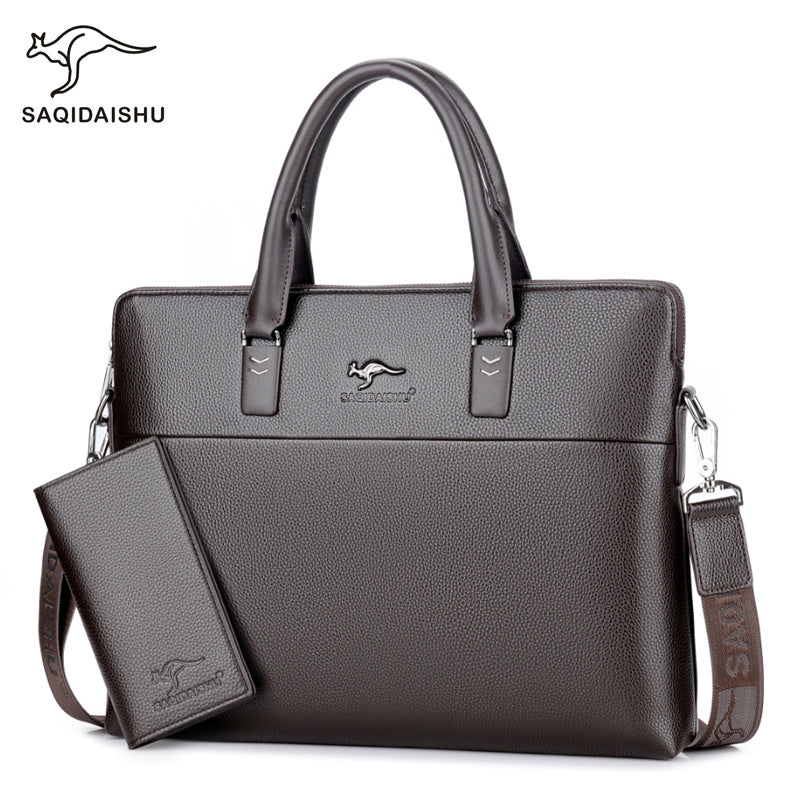Men's Kangaroo Large Capacity Business Horizontal Men's Handbags