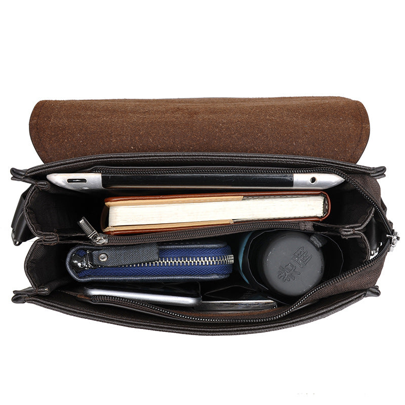 Men's Kangaroo Horizontal Vertical Flip Business Trendy Men's Shoulder Bags