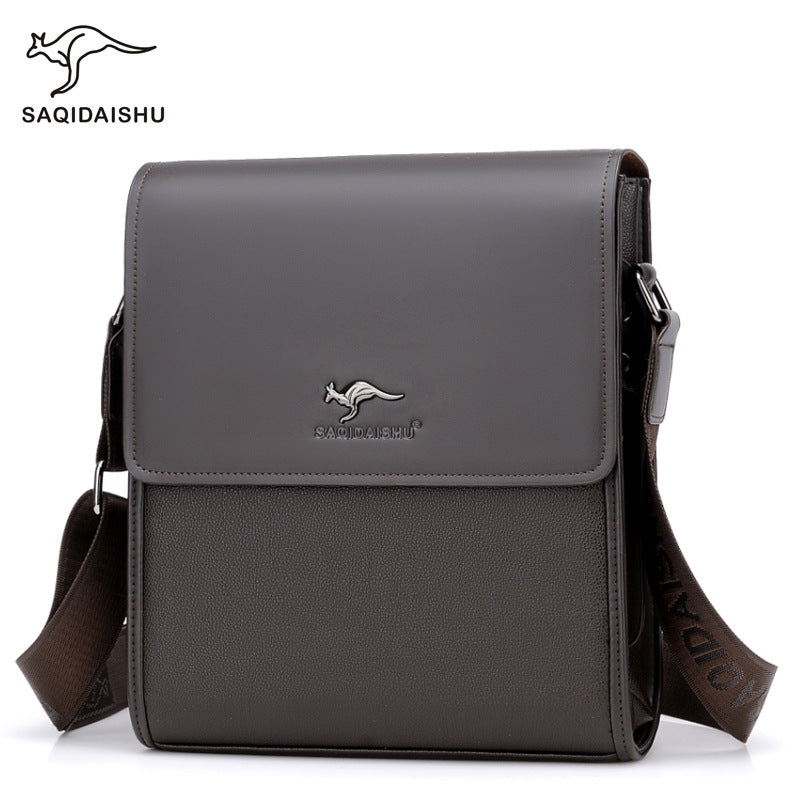 Men's Kangaroo Horizontal Vertical Flip Business Trendy Men's Shoulder Bags