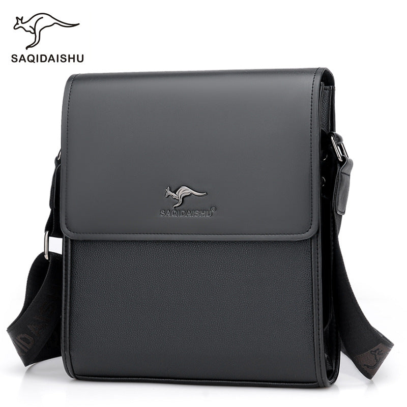 Men's Kangaroo Horizontal Vertical Flip Business Trendy Men's Shoulder Bags