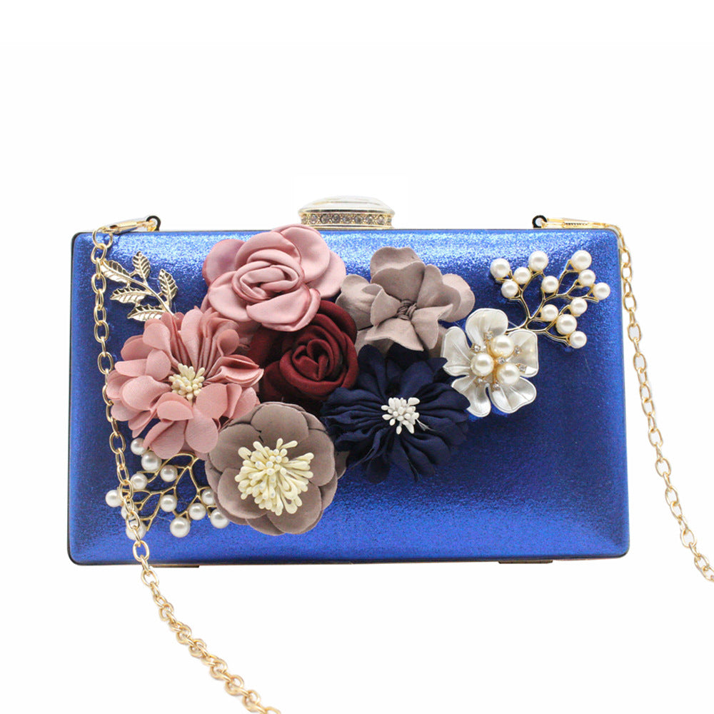 Women's Box Flower Dinner Pearl For Clutch Evening Bags