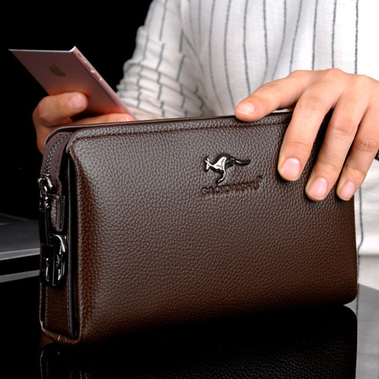 Men's Kangaroo Long Business Clutch Multifunctional Mobile Men's Handbags