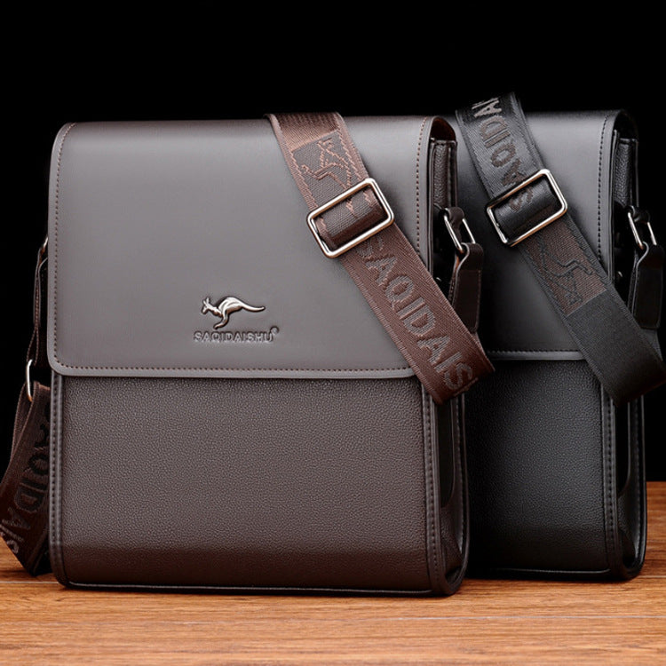 Men's Kangaroo Horizontal Vertical Flip Business Trendy Men's Shoulder Bags