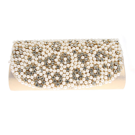 Boutique Rhinestone Pearl Banquet Clutch Fashion Evening Bags