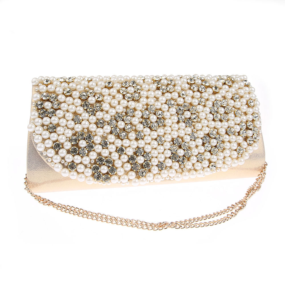 Boutique Rhinestone Pearl Banquet Clutch Fashion Evening Bags