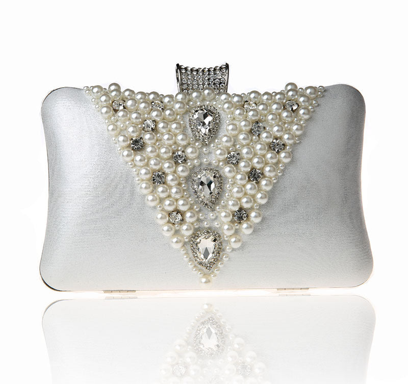 Boutique Rhinestone Pearl Banquet Clutch Fashion Evening Bags