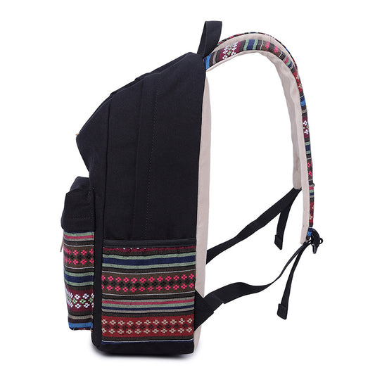 Slouchy Female Ethnic Style Canvas Leisure Backpacks