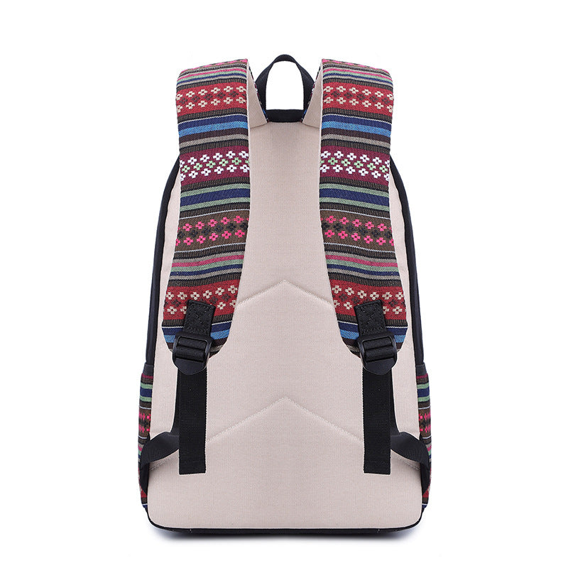Slouchy Female Ethnic Style Canvas Leisure Backpacks