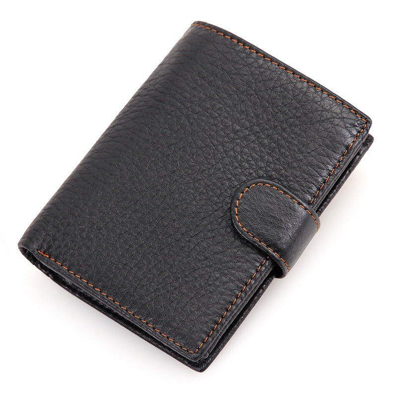 Men's Retro Leather Tri Fold Short Cowhide Men's Wallets