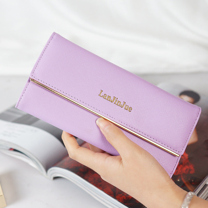 Women's Multiple Slots Letters Hasp Clutch Simple Ladies Wallet