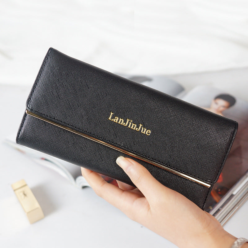 Women's Multiple Slots Letters Hasp Clutch Simple Ladies Wallet