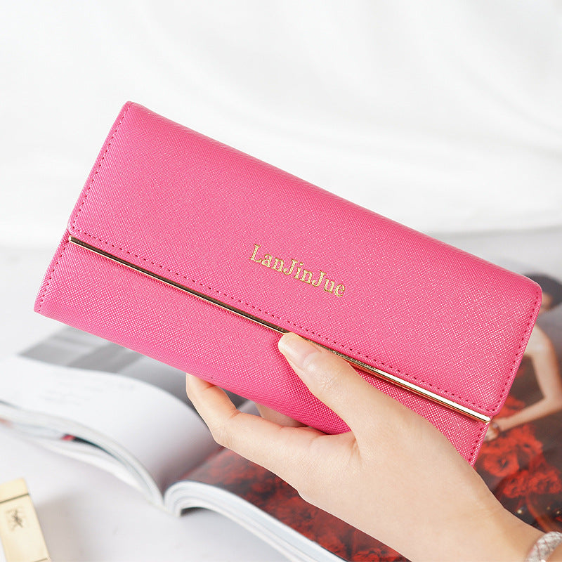 Women's Multiple Slots Letters Hasp Clutch Simple Ladies Wallet