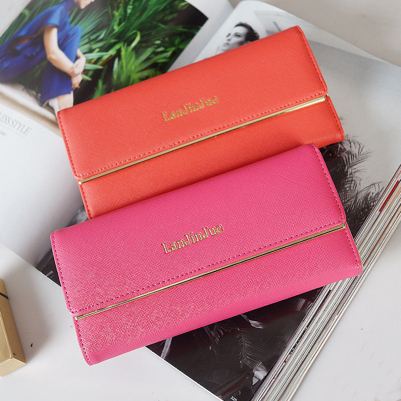 Women's Multiple Slots Letters Hasp Clutch Simple Ladies Wallet