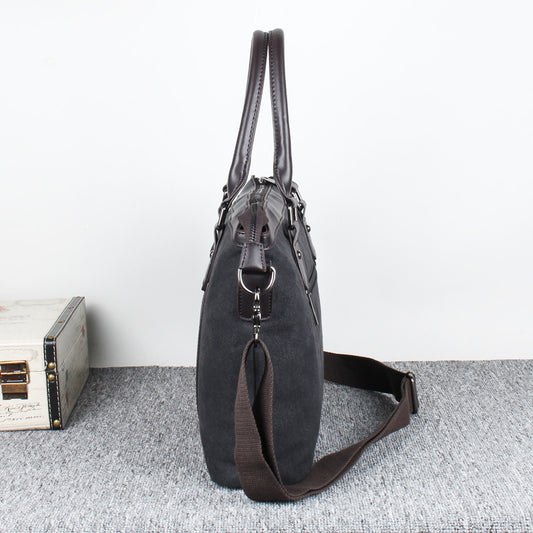 Men's Korean Style Canvas Fashion Business Computer Men's Briefcases