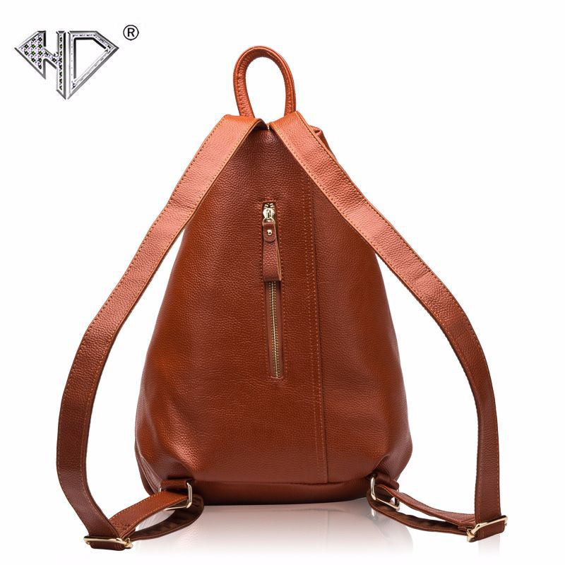 First Layer Cowhide Lychee Pattern Female Backpacks