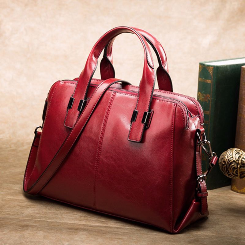 Women's Fashion Genuine Leather Simple Versatile Cowhide Handbags