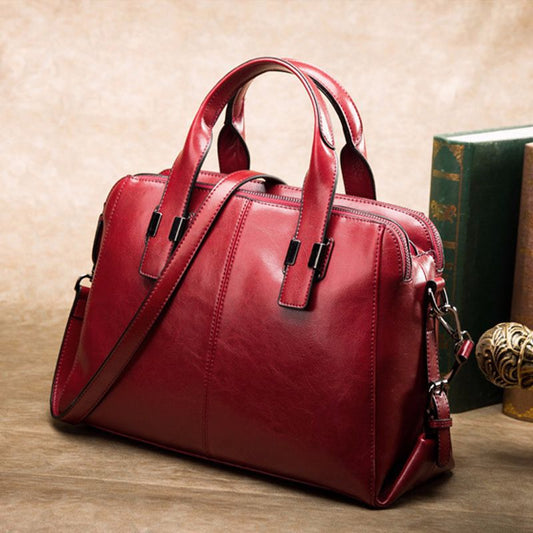 Women's Fashion Genuine Leather Simple Versatile Cowhide Handbags