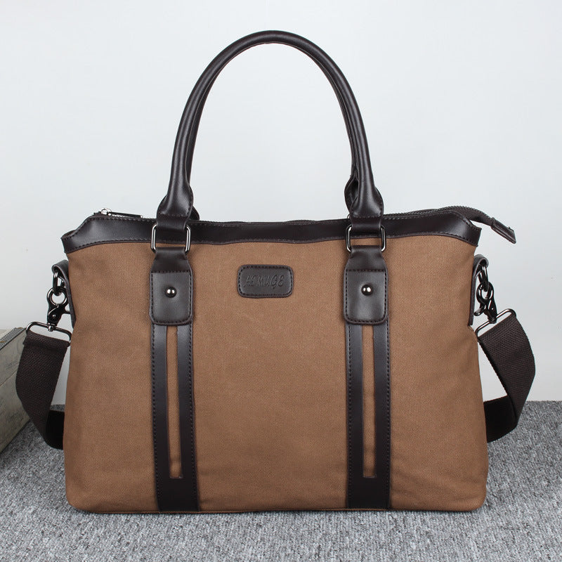 Men's Korean Style Canvas Fashion Business Computer Men's Briefcases