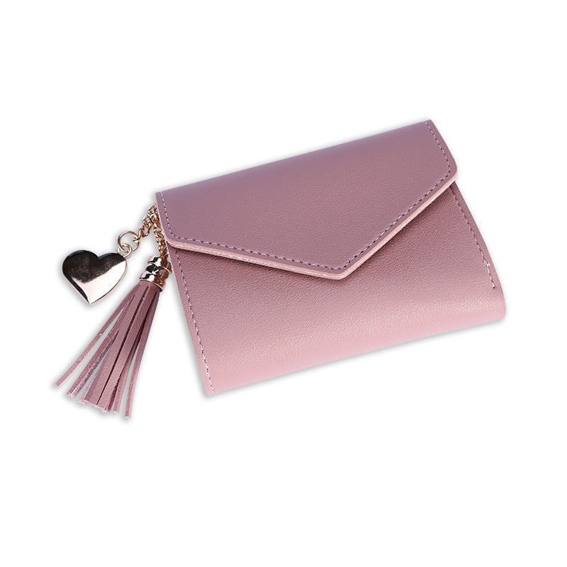 Women's Fashion Short Version Cute Refreshing Tassel Ladies Wallet