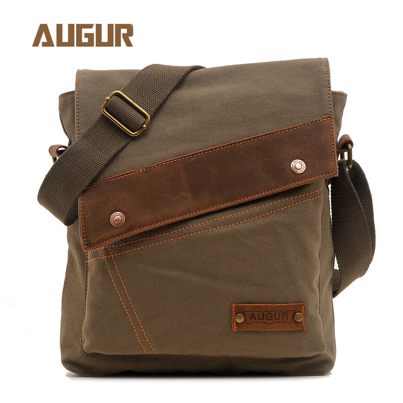 Women's & Men's Flying Grid Canvas And Vertical Retro Men's Messenger Bags