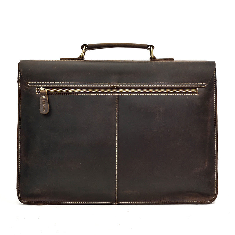 Men's Crazy Horse Leather Genuine Computer Work For Men's Briefcases