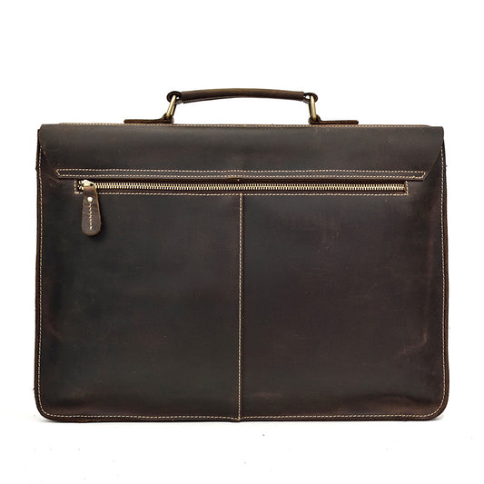 Men's Crazy Horse Leather Genuine Computer Work For Men's Briefcases