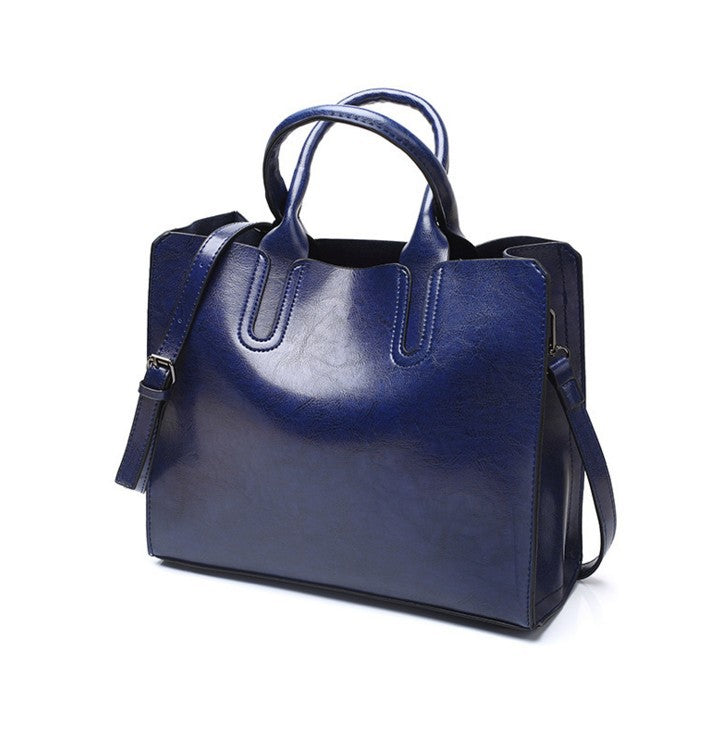 Glamorous Women's Fashion Oil Leather Simple Bags