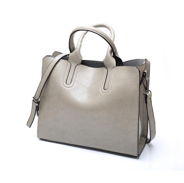 Glamorous Women's Fashion Oil Leather Simple Bags