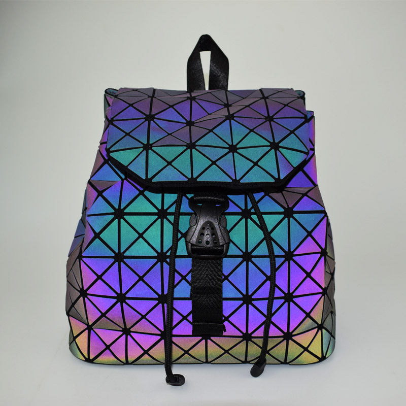Women's Laser Size Geometric Rhombus Korean Style Backpacks