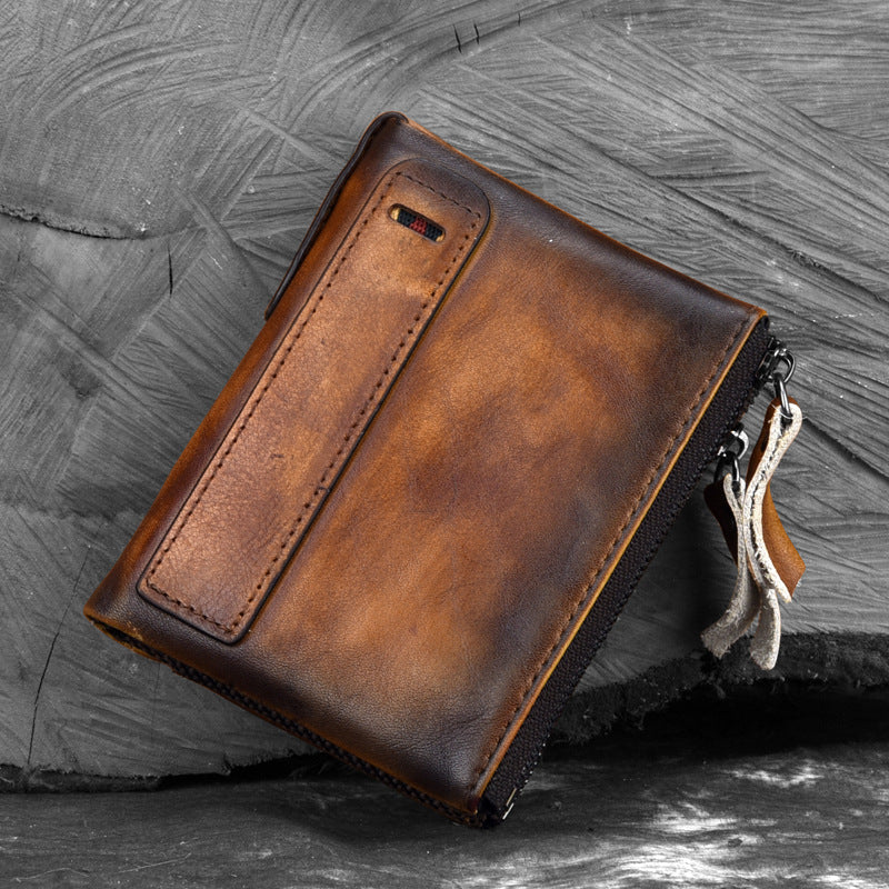 Men's Genuine Leather Retro Cowhide Large Capacity Men's Wallets