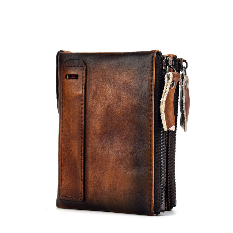 Men's Genuine Leather Retro Cowhide Large Capacity Men's Wallets