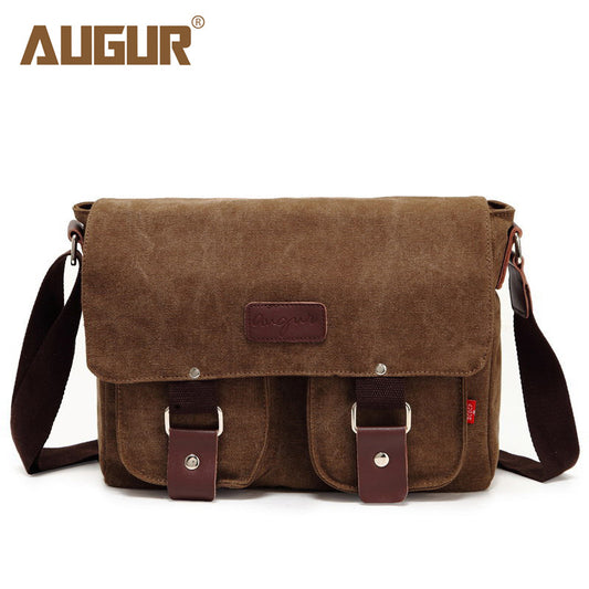 Men's Flying Grid Canvas Vintage Horizontal Unisex Men's Messenger Bags
