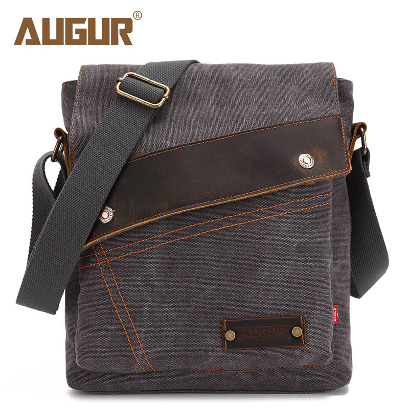 Women's & Men's Flying Grid Canvas And Vertical Retro Men's Messenger Bags