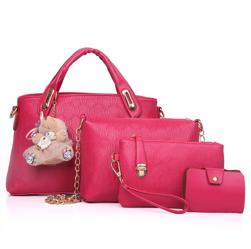 Durable Women's Mother Bear Pendant Simple Women's Shoulder Bag